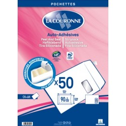 Pochette kraft blanc A4 + fenêtre paquet de 50