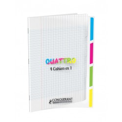 Cahier piqué 24x32 polypro Conquérant 4 en 1 séyès 140 pages