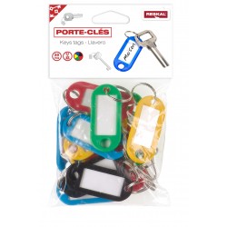 Porte-clefs + étiquette couleurs assorties x20