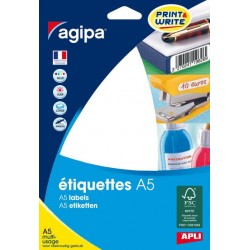 Etiquette 15x50mm blanc étui de 384