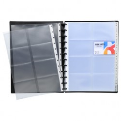 Porte-cartes de visite 12 pochettes amovibles + intercalaires alphabétiques