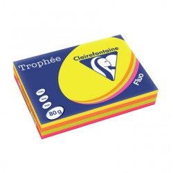 Papier Trophée A4 80g assorti fluo ramette de 500 feuilles
