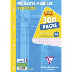 Feuillet mobile A4 séyès perforé blister 300 pages