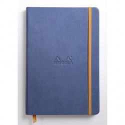 Carnet Rhodiarama rigide + élastique A5 ligné 192 pages saphir