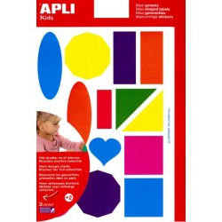 Maxi gommettes enlevables formes et couleurs assorties pochette de 64