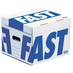 Caisse cube 35x35x28 carton impression bleue