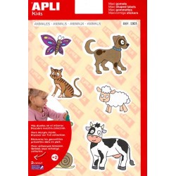 Maxi gommettes enlevables Animaux pochette de 28