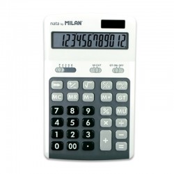 Calculatrice 174x107x34mm 12 chiffres gris/blanc