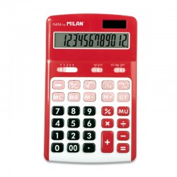 Calculatrice 174x107x34mm 12 chiffres rouge/blanc