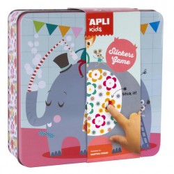 Jeu de gommettes boîte métal éléphant