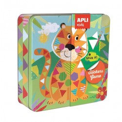 Jeu de gommettes boîte métal tigre