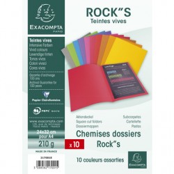 Chemise Rock's 24x32cm 210g assorti paquet de 10