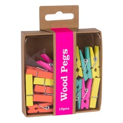 Pince en bois Fluor Collection boîte de 15