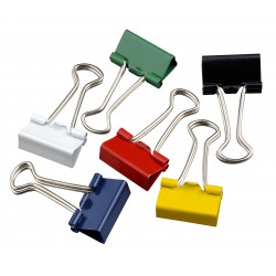 Pince double clip 19mm 6 couleurs assorties LS