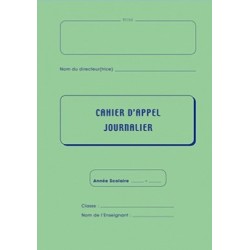 Cahier d'appel 21x29.7 vertical 40 élèves / 28 pages