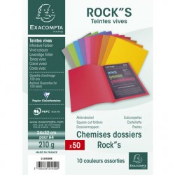 Chemise Rock's 24x32cm 210g assorti paquet de 50