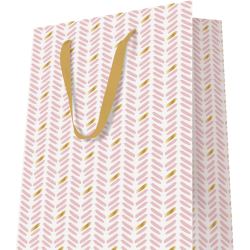 Sac + poignées ruban "Chevron rose" 26+13x32