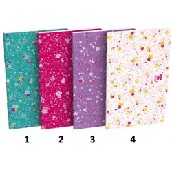 Carnet piqué 9x14 "Floral" ligné 60p
