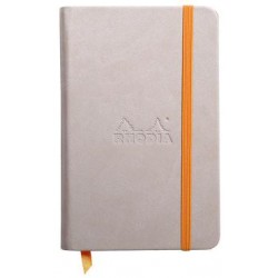 Carnet Rhodiarama rigide + élastique A6 uni 192 pages beige