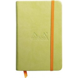 Carnet Rhodiarama rigide + élastique A6 uni 192 pages anis