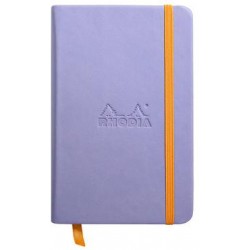 Carnet Rhodiarama rigide + élastique A6 uni 192 pages iris