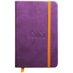 Carnet Rhodiarama rigide + élastique A6 uni 192 pages violet