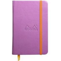 Carnet Rhodiarama rigide + élastique A6 uni 192 pages lilas