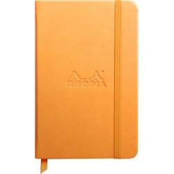 Carnet Rhodiarama rigide + élastique A6 uni 192 pages orange