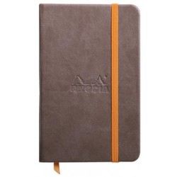 Carnet Rhodiarama rigide + élastique A6 ligné 192 pages chocolat