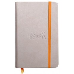 Carnet Rhodiarama rigide + élastique A6 ligné 192 pages beige