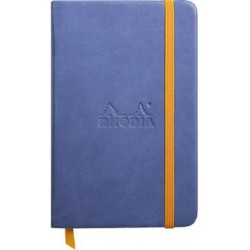 Carnet Rhodiarama rigide + élastique A6 ligné 192 pages saphir