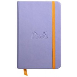 Carnet Rhodiarama rigide + élastique A6 ligné 192 pages iris