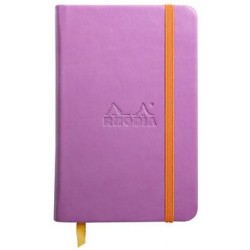 Carnet Rhodiarama rigide + élastique A6 ligné 192 pages lilas