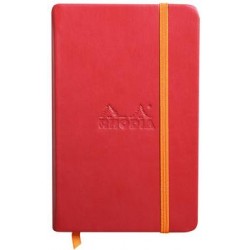 Carnet Rhodiarama rigide + élastique A6 ligné 192 pages coquelicot