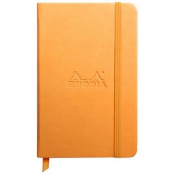 Carnet Rhodiarama rigide + élastique A6 ligné 192 pages orange