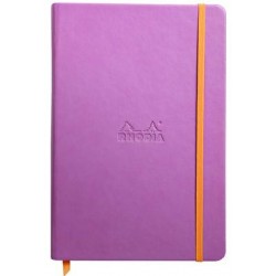 Carnet Rhodiarama rigide + élastique A5 ligné 192 pages lilas