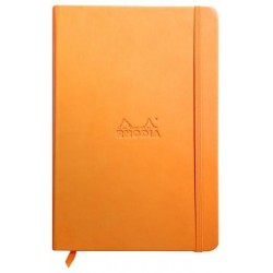 Carnet Rhodiarama rigide + élastique A5 ligné 192 pages orange