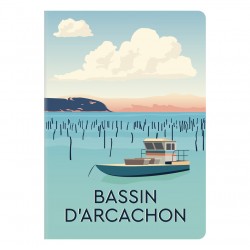 Carnet piqûre textile A6 ligné Bassin d'Arcachon 96 pages