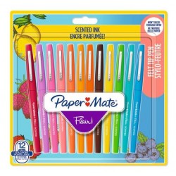 Feutre Flair Senteur pointe nylon moyen encre parfumée blister de 12