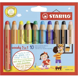 Crayon Stabilo Woody 3 en 1 étui de 10