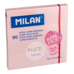 Notes adhésives 76x76mm Super Sticky rose pastel 90 feuilles