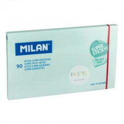 Notes adhésives 76x127mm Super Sticky bleu pastel 90 feuilles