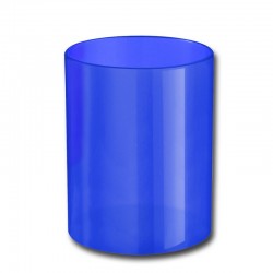 Pot à crayons translucide bleu