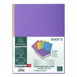 Chemise dos toile 24x32 Rock's assorti paquet de 10