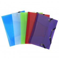 Chemise 3 rabats + élastiques polypro Crystal Colours 12x16cm