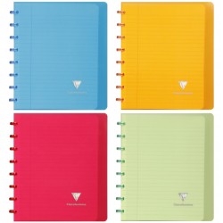 Cahier Clairing 165x210 polypro ligné + marge 144 pages amovibles