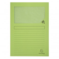 Pochette coin à fenêtre 120g vert pré paquet de 100