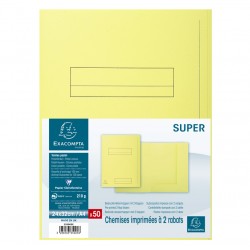 Chemise 2 rabats Super 210 pré-imprimée canari paquet de 50