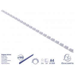 Reliure plastique 6mm blanc boîte de 100