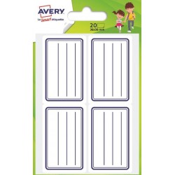 Etiquette écolier 36x56mm bleu pochette de 20